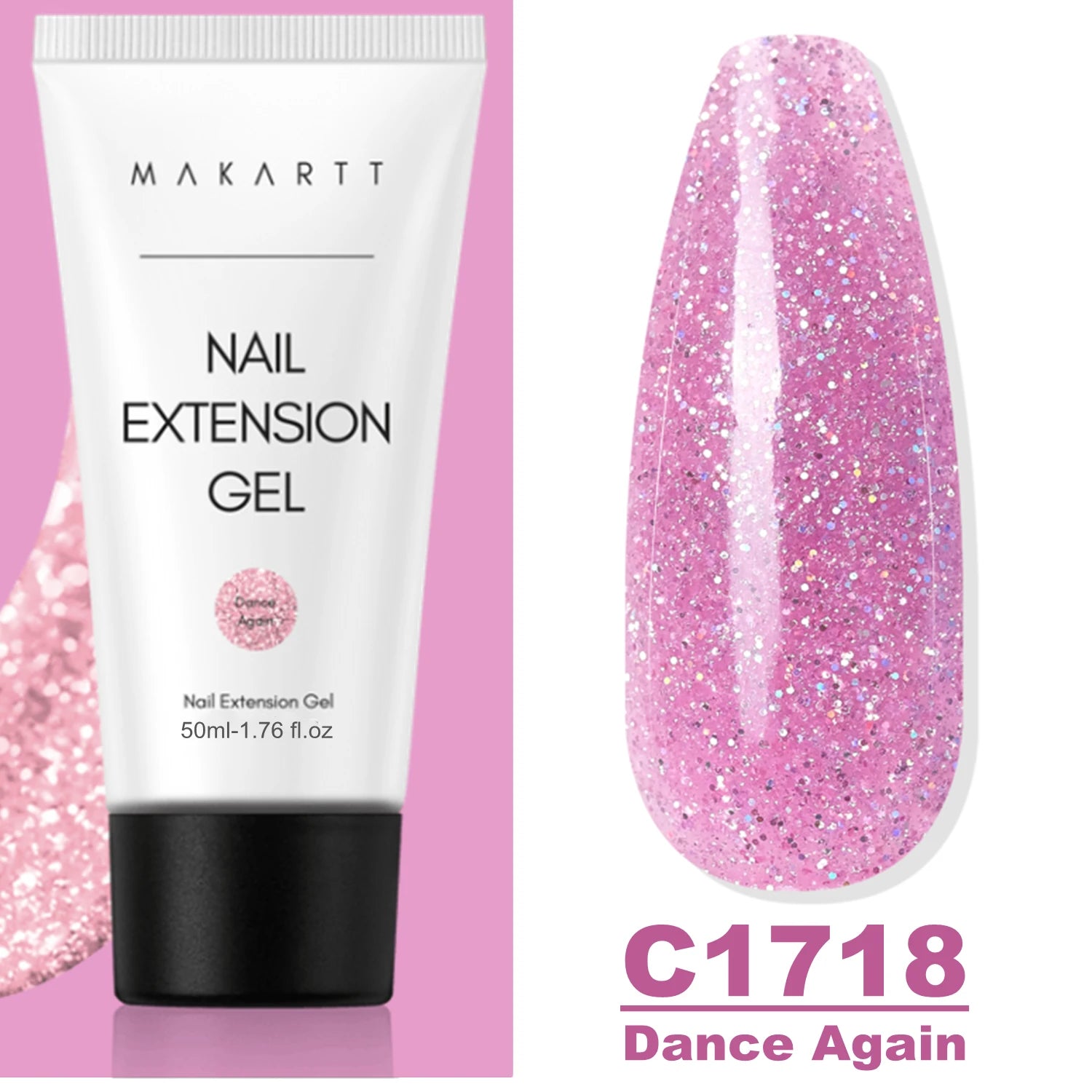 Makartt Poly Nails Acrygel , 50g Clear / Pink / Nude Nail Extension Gel Glitter Builder Nails Gel For Trendy DIY Nail Art Polish