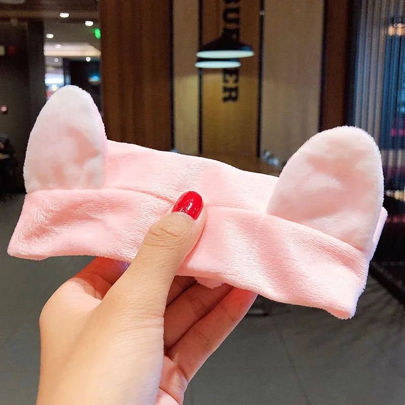Soft Coral Fleece Bow Hairband – Face Wash Headband