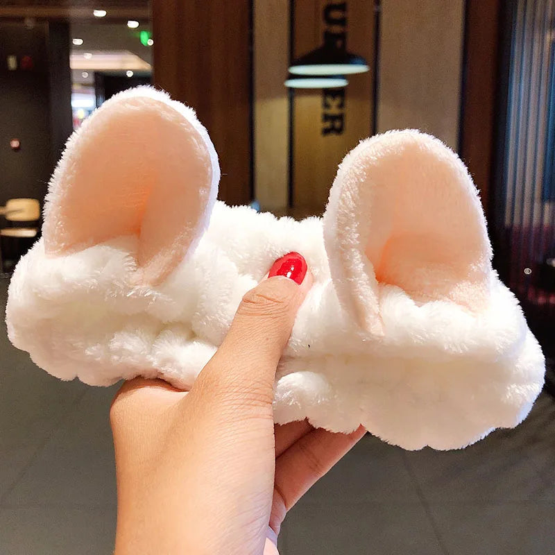 Soft Coral Fleece Bow Hairband – Face Wash Headband