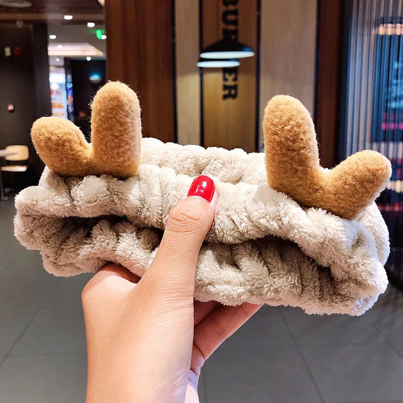 Soft Coral Fleece Bow Hairband – Face Wash Headband