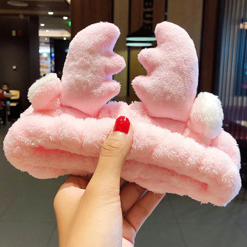 Soft Coral Fleece Bow Hairband – Face Wash Headband