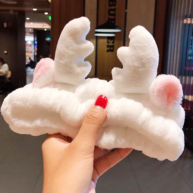 Soft Coral Fleece Bow Hairband – Face Wash Headband