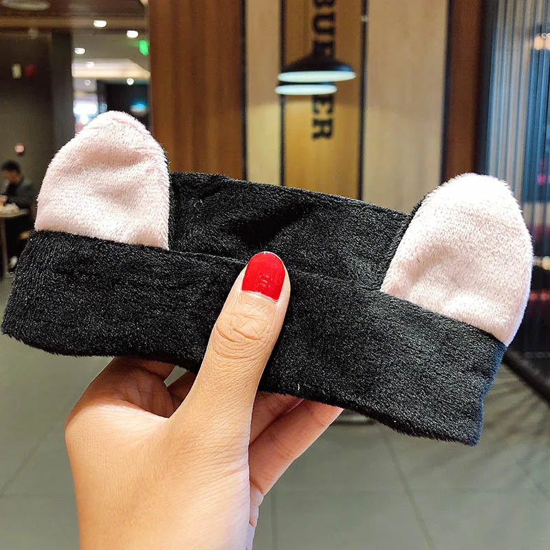 Soft Coral Fleece Bow Hairband – Face Wash Headband