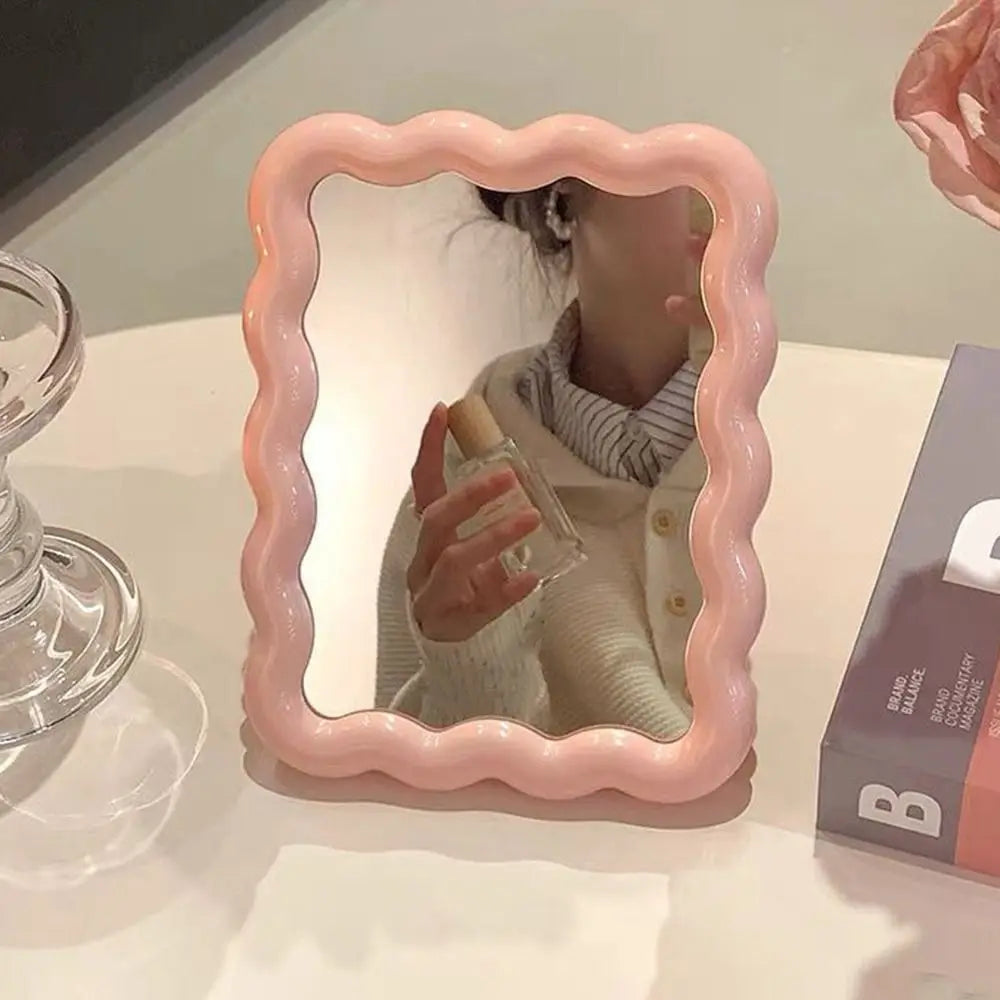 Cute Candy Color Makeup Mirror Adjustable Thickened Beauty Mirror High-definition Folding Mirror Home Bedroom Desktop