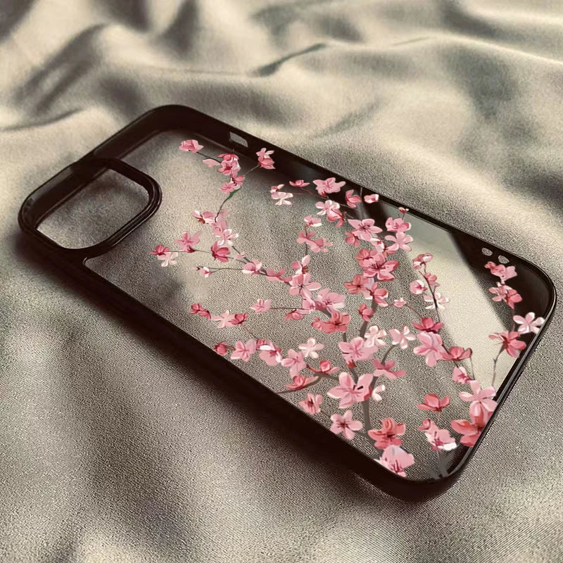 Cherry Blossom Floral Phone Case for iPhone 17 16 Pro Max 15 Pro 14 Plus 13 12 11 16E X XR XS 7 8 Plus SE 2022 Shockproof Cover
