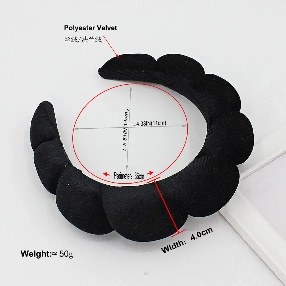 Sponge Spa Headband Velvet Washing Face Wide Padded Headband Skin Care Makeup Removal Shower for Women Girls Hair Accessories
