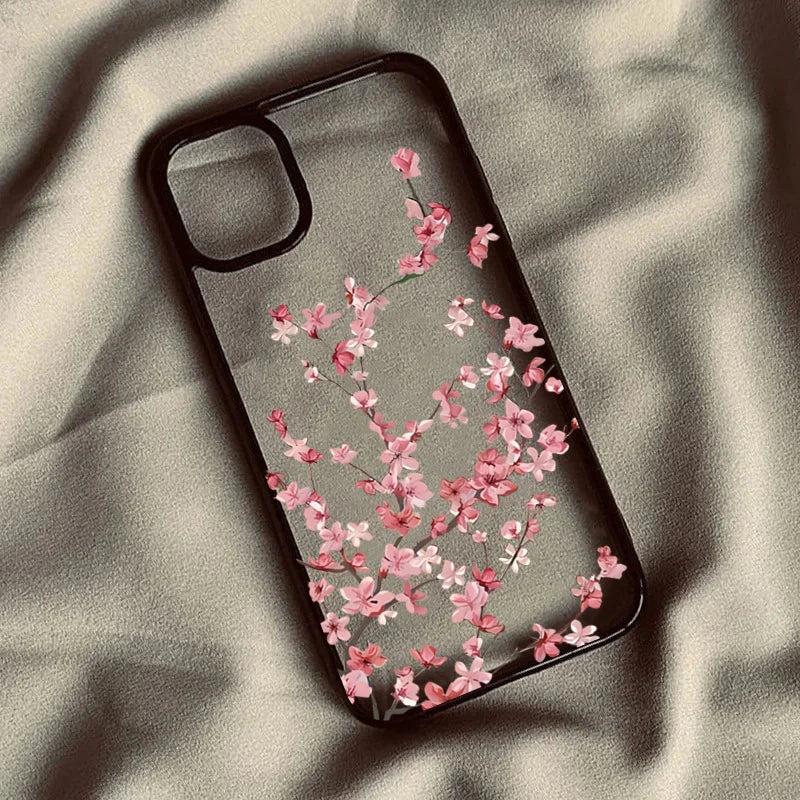 Cherry Blossom Floral Phone Case for iPhone 17 16 Pro Max 15 Pro 14 Plus 13 12 11 16E X XR XS 7 8 Plus SE 2022 Shockproof Cover