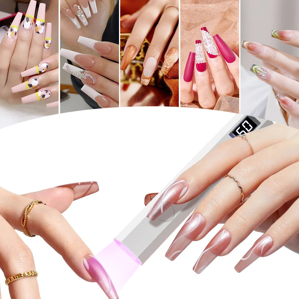 YIKOOLIN Handheld UV/LED Light for Nails 3W Portable Mini UV Light for Gel Nail 2 Timer Setting LED Nail Lamp Home Use