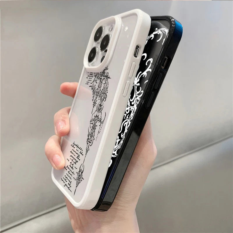 Transparent Gothic Cross Vine iPhone Case