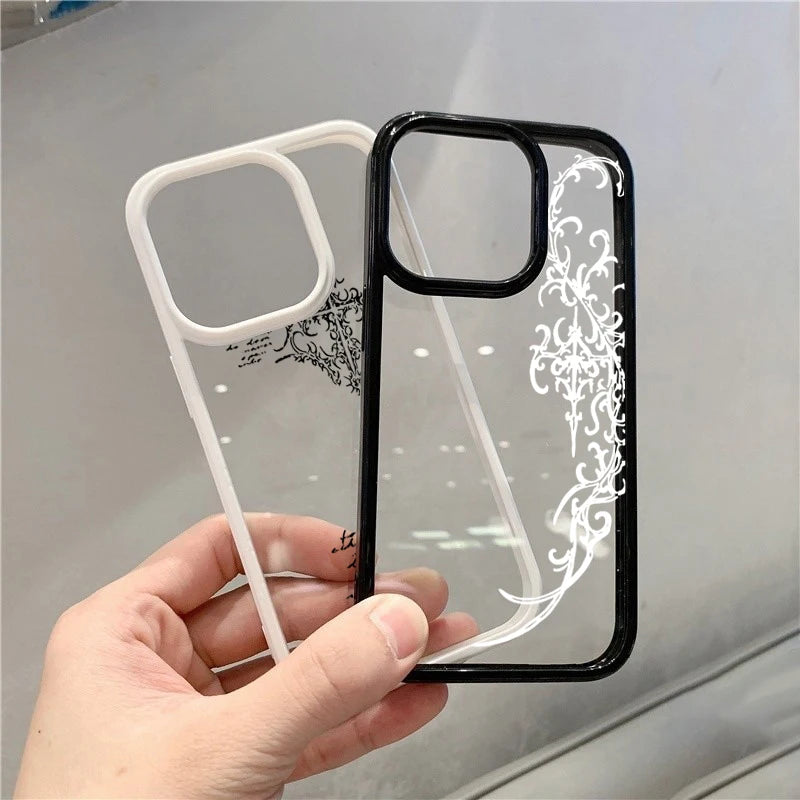 Transparent Gothic Cross Vine iPhone Case