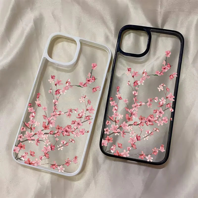 Cherry Blossom Floral Phone Case for iPhone 17 16 Pro Max 15 Pro 14 Plus 13 12 11 16E X XR XS 7 8 Plus SE 2022 Shockproof Cover