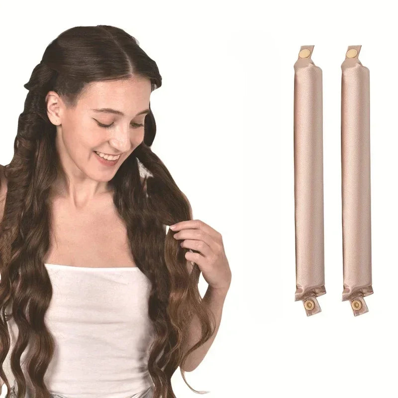 Heatless Satin Hair Curler Set – Overnight Soft Curls