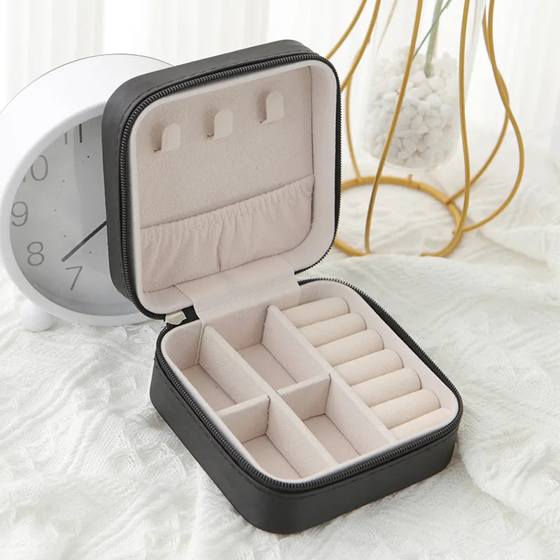 Travel Jewelry Storage Box – Portable Leather Organizer