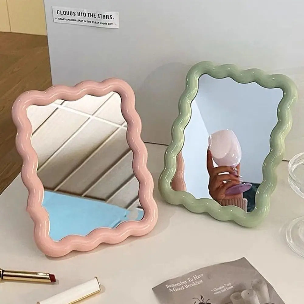 Cute Candy Color Makeup Mirror Adjustable Thickened Beauty Mirror High-definition Folding Mirror Home Bedroom Desktop