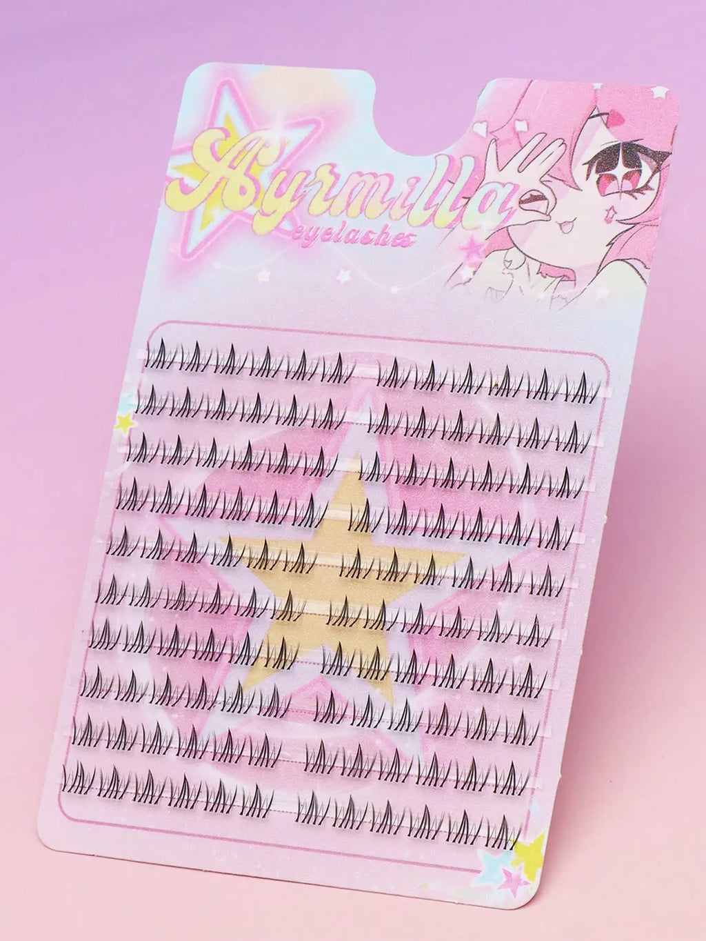 Ayr 80PCS C curl brown style Eyelash Extension Winged Individual Lashes Natural Segmented Eyelash Bundles Makeup Tools