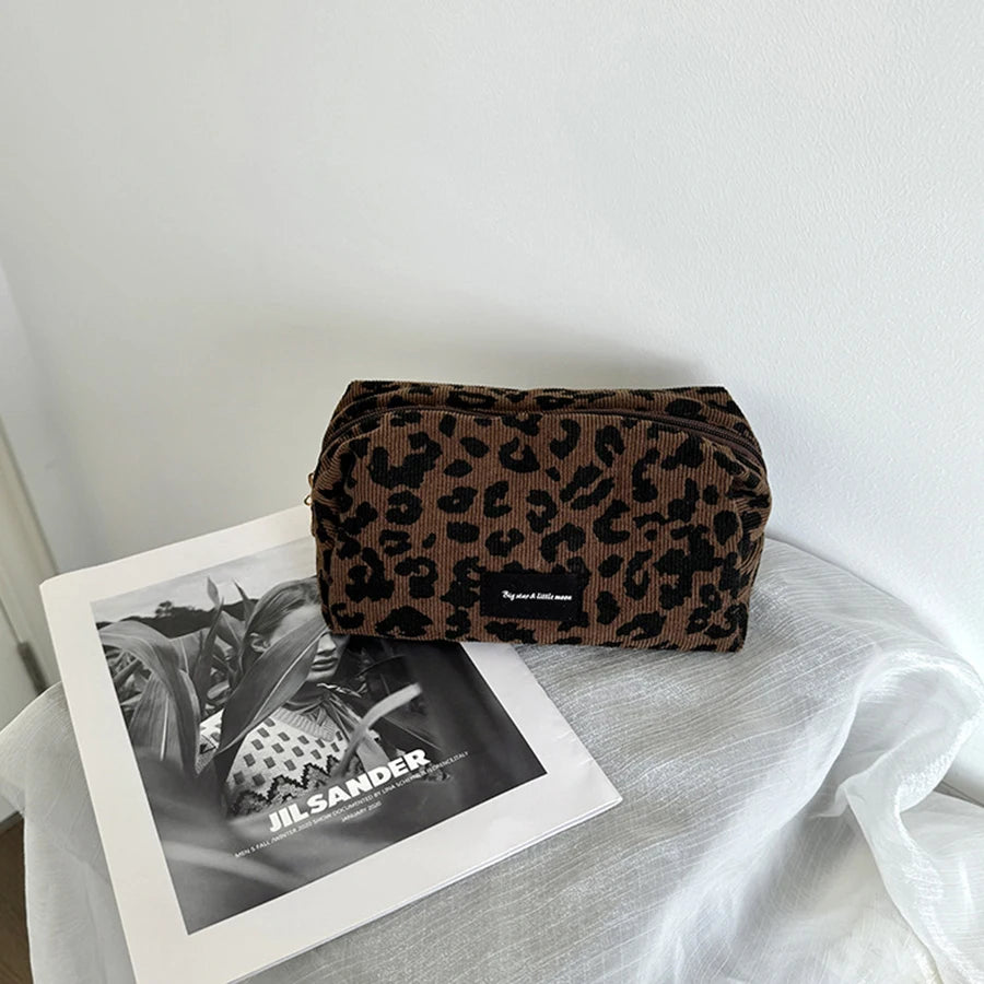 Unique Leopard Print Makeup Bag • Large-Capacity Cosmetic Organizer • Lipstick Storage Pouch