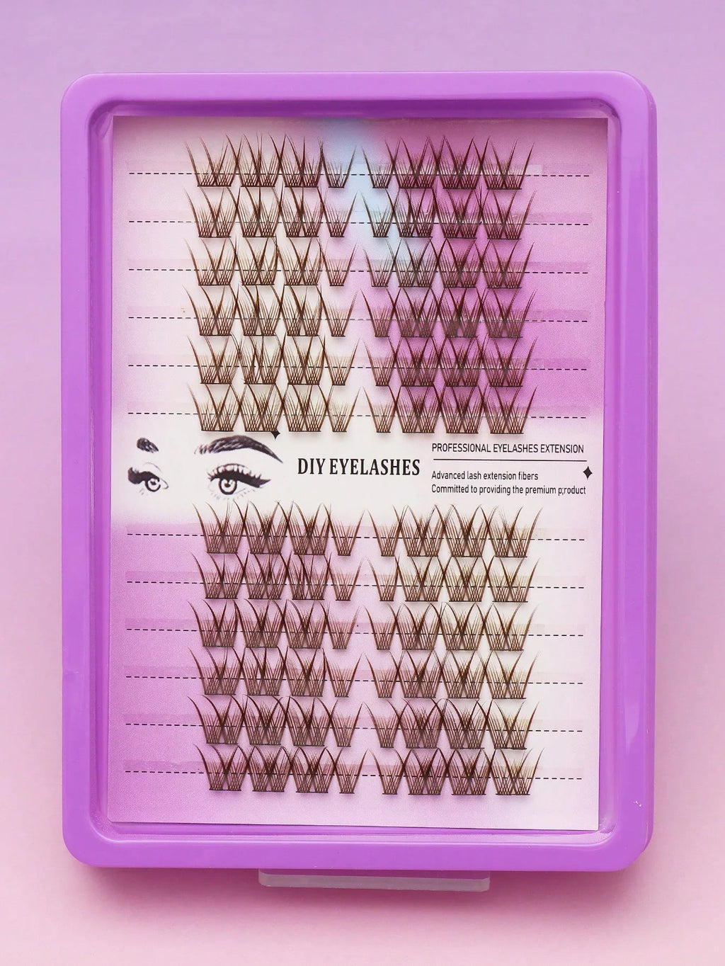 Ayr 80PCS C curl brown style Eyelash Extension Winged Individual Lashes Natural Segmented Eyelash Bundles Makeup Tools
