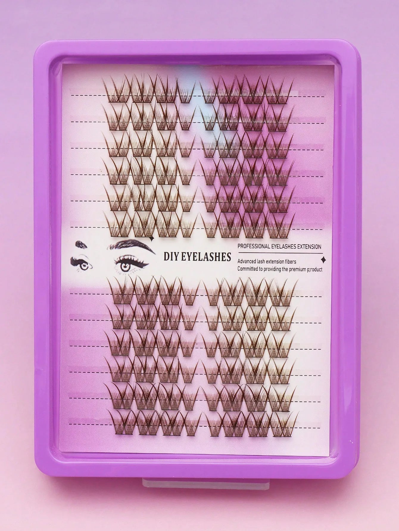 Ayr 80PCS C curl brown style Eyelash Extension Winged Individual Lashes Natural Segmented Eyelash Bundles Makeup Tools