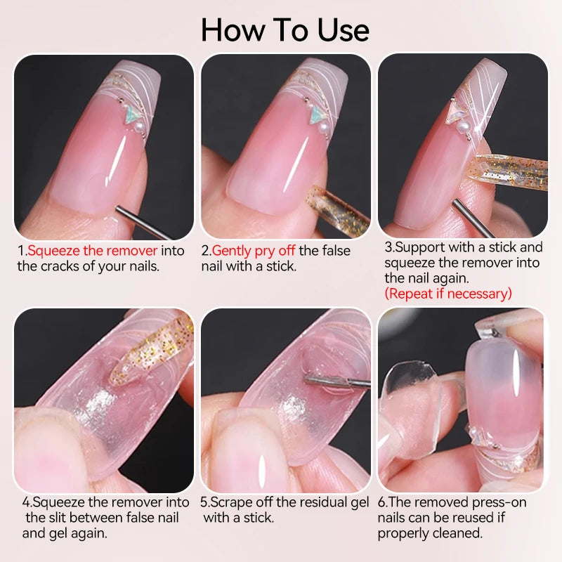 UR SUGAR 15ml Nail Gel Remover – Press-On, Solid Gel & False Nail Adhesive Remover
