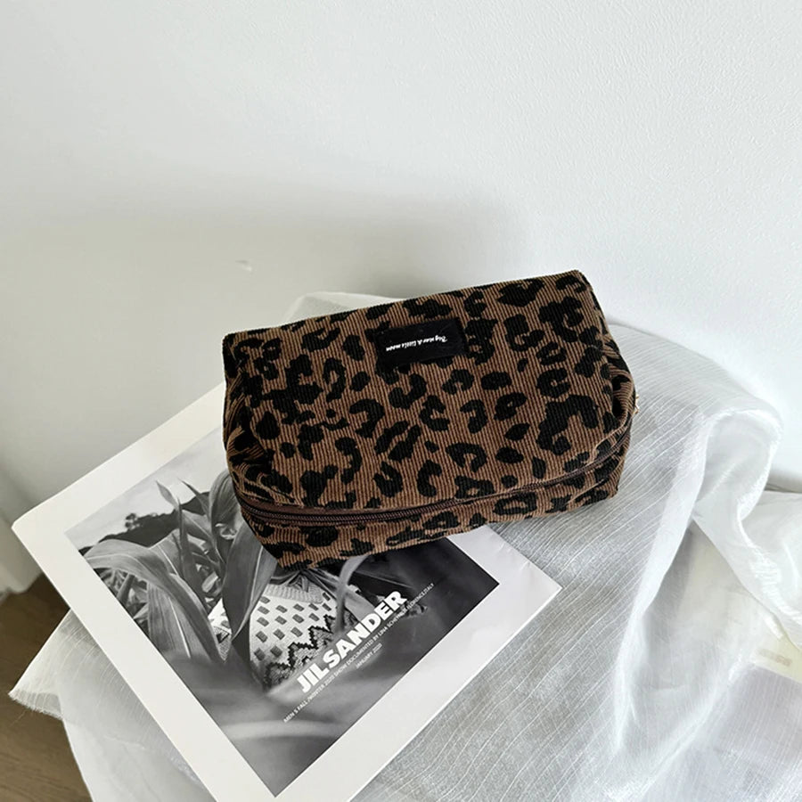 Unique Leopard Print Makeup Bag • Large-Capacity Cosmetic Organizer • Lipstick Storage Pouch