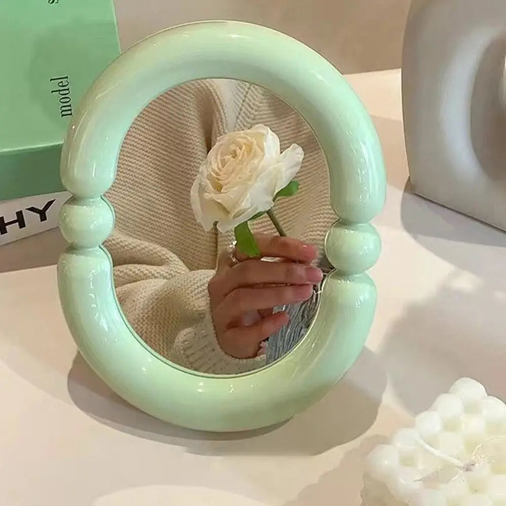 Cute Candy Color Makeup Mirror Adjustable Thickened Beauty Mirror High-definition Folding Mirror Home Bedroom Desktop
