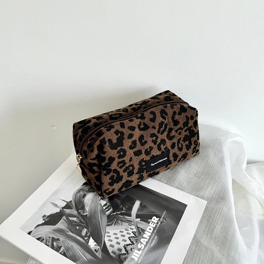 Unique Leopard Print Makeup Bag • Large-Capacity Cosmetic Organizer • Lipstick Storage Pouch