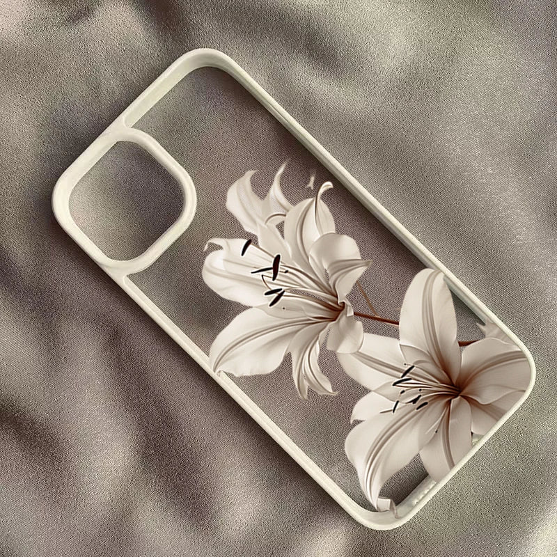 Vintage Lily Floral Case for iPhone 11–17 Series