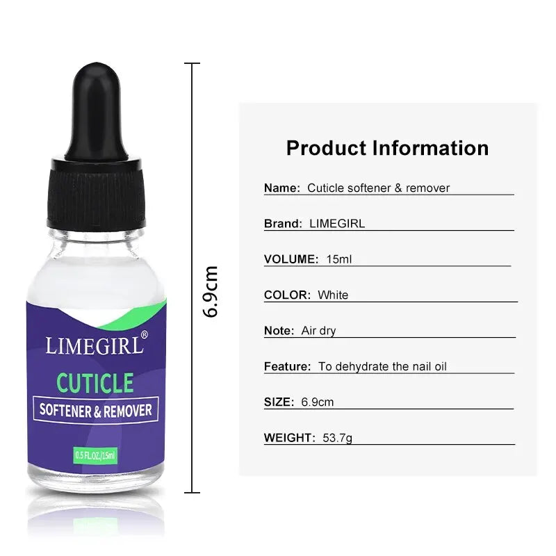 15ML Nail Soften Oil Cuticle Remover for Gel Overgrown Cuticles Soften Eliminating Exfoliant for Nails Manicure Pedicure