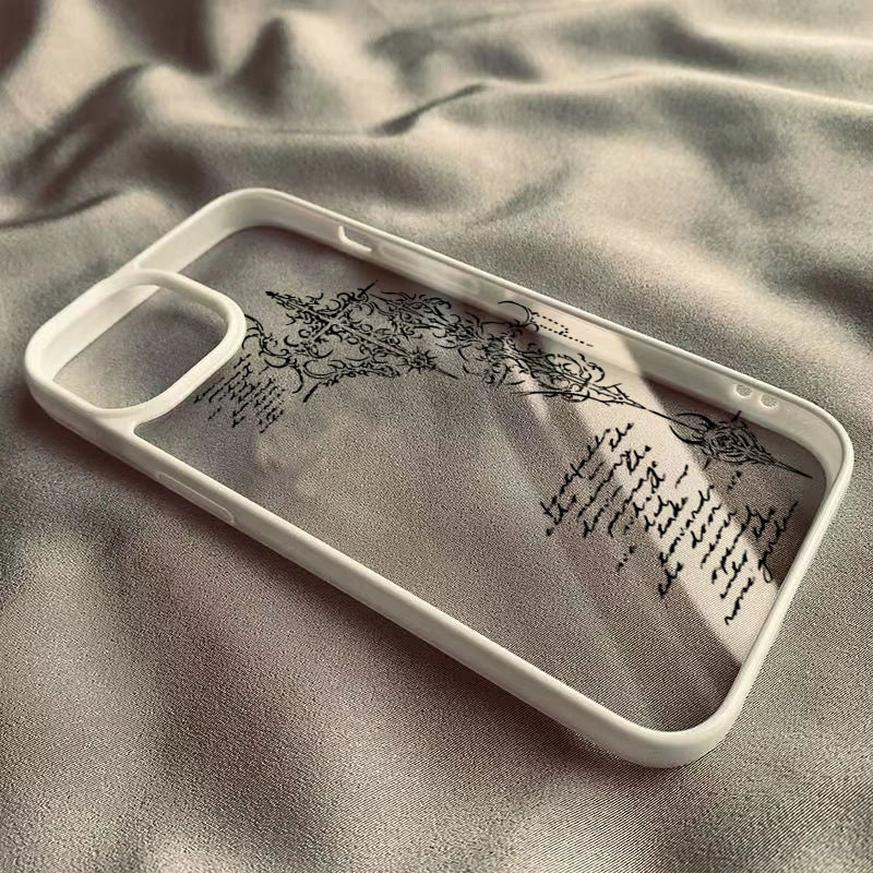 Transparent Gothic Cross Vine iPhone Case