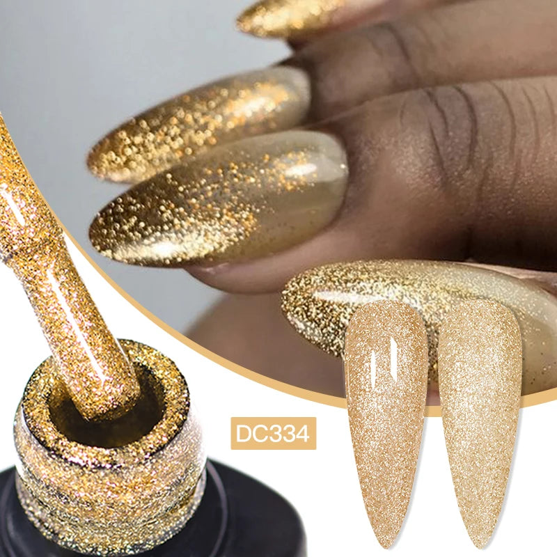 Mtssii 7ML Colorful Reflective Gel Nail Polish Glitter Sparkling Flash Glitter Gel Polish Semi Permanent Varnish Soak Off Nails
