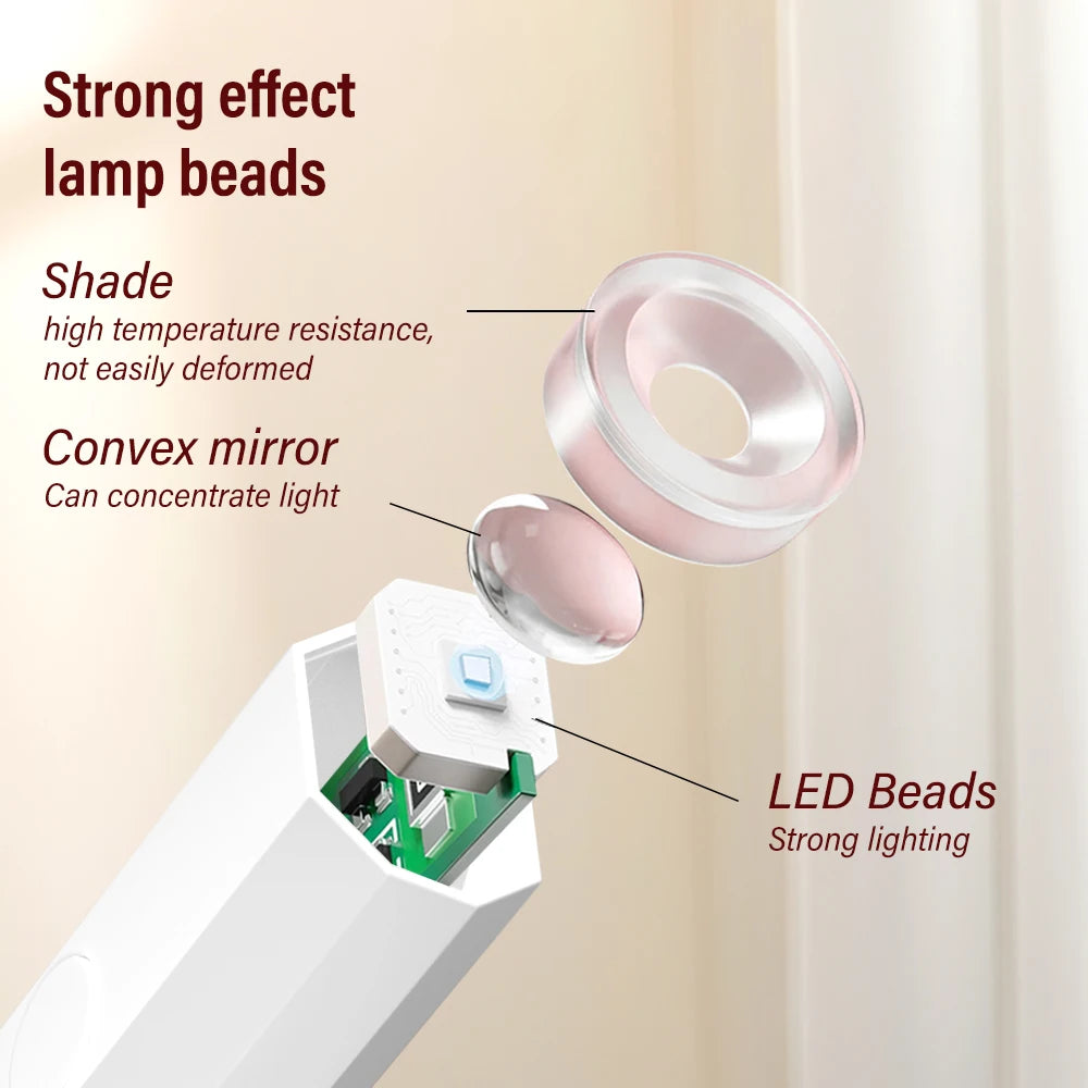 YIKOOLIN Handheld UV/LED Light for Nails 3W Portable Mini UV Light for Gel Nail 2 Timer Setting LED Nail Lamp Home Use