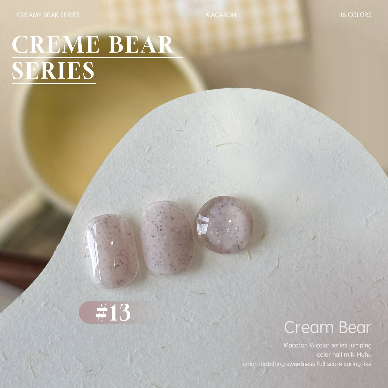 MIANEL Colorful Rock Slice Gel Nail Polish Milky Yellow-White Glittery Cream White Nails Milk Huhu Dopamine 12ml 1-6Pcs