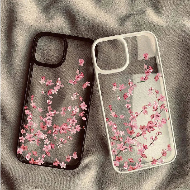 Cherry Blossom Floral Phone Case for iPhone 17 16 Pro Max 15 Pro 14 Plus 13 12 11 16E X XR XS 7 8 Plus SE 2022 Shockproof Cover