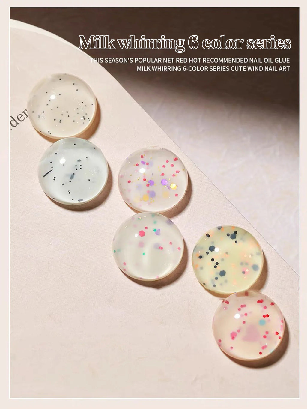 MIANEL Colorful Rock Slice Gel Nail Polish Milky Yellow-White Glittery Cream White Nails Milk Huhu Dopamine 12ml 1-6Pcs