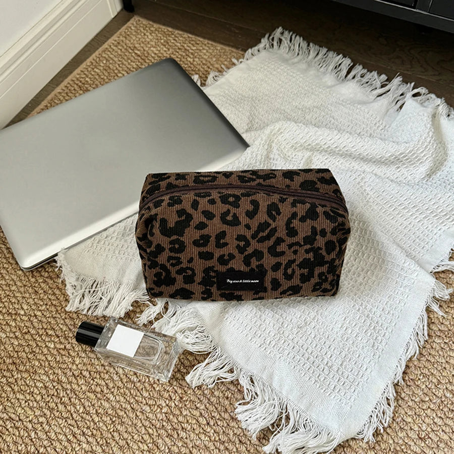 Unique Leopard Print Makeup Bag • Large-Capacity Cosmetic Organizer • Lipstick Storage Pouch