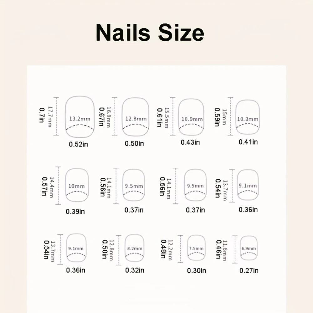 24pcs/set short saure fake nails for Spring summer season french style flowers butterfly design press on false nail art tips