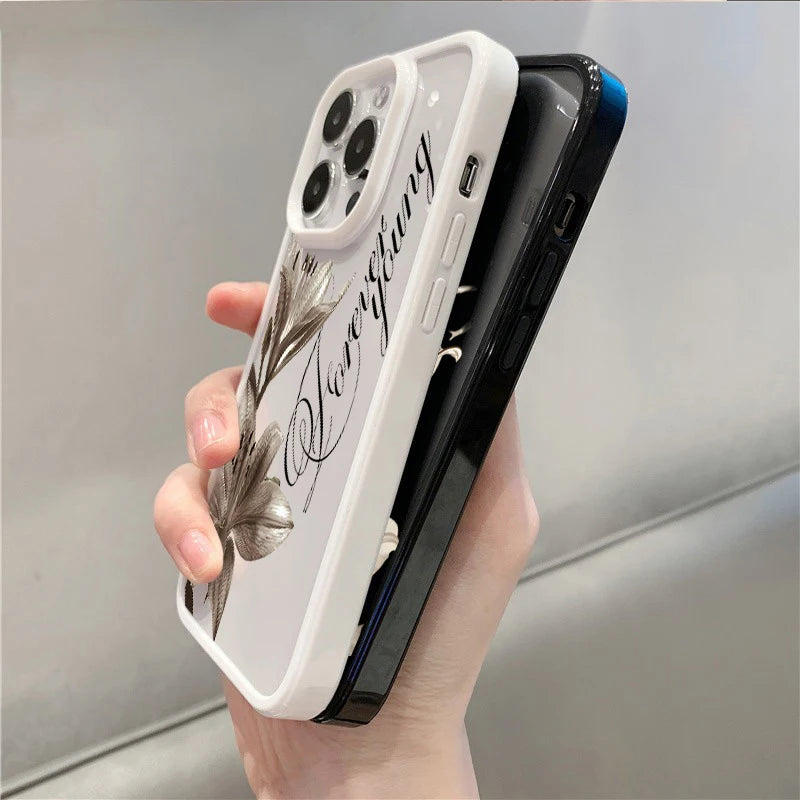Shockproof Phone Case for iPhone 16 17 Pro Max 15 Pro 14 13 12 11 16E Air X XR XS 7 8 Plus SE Elegant Vintage Lily Floral Cover