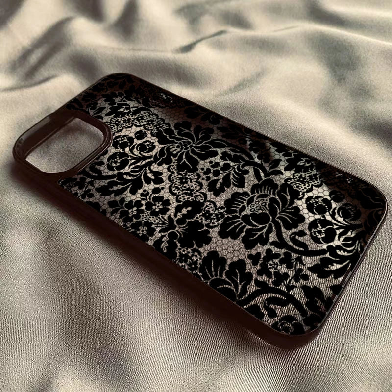 Vintage Floral Lace Clear Phone Case for iPhone 17 16 15 14 13 11 12 Pro Max 16E Air X XR XS 7 8 Plus SE 2022 Shockproof Cover