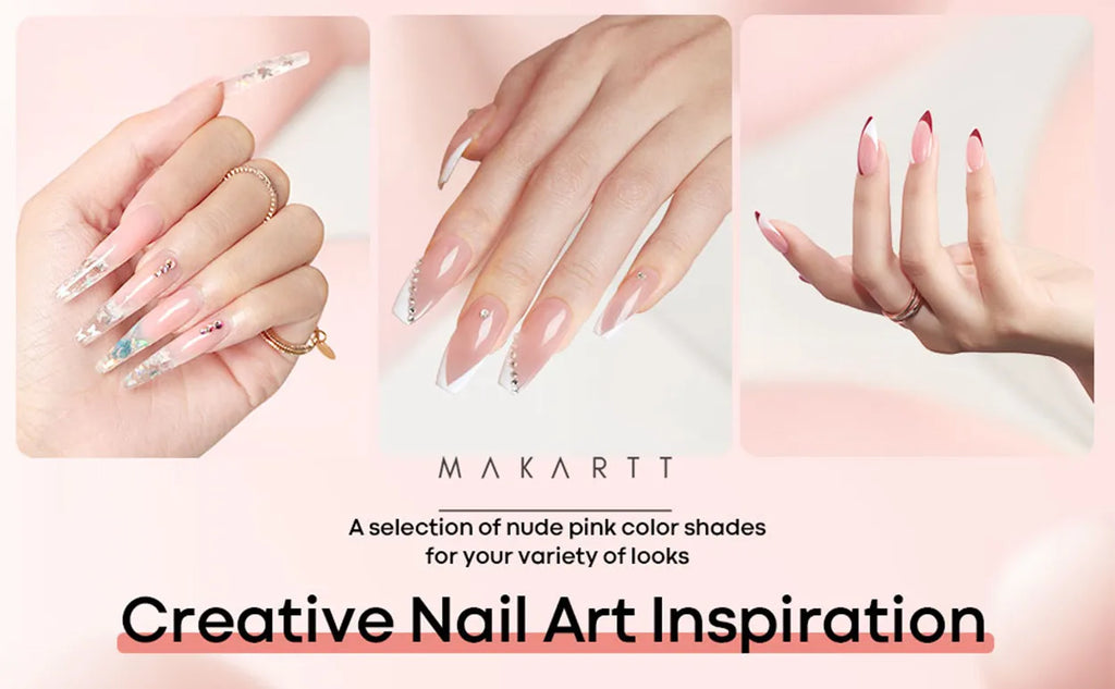 Makartt Poly Nails Acrygel , 50g Clear / Pink / Nude Nail Extension Gel Glitter Builder Nails Gel For Trendy DIY Nail Art Polish