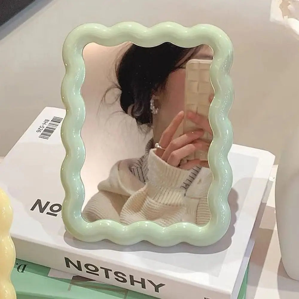 Cute Candy Color Makeup Mirror Adjustable Thickened Beauty Mirror High-definition Folding Mirror Home Bedroom Desktop