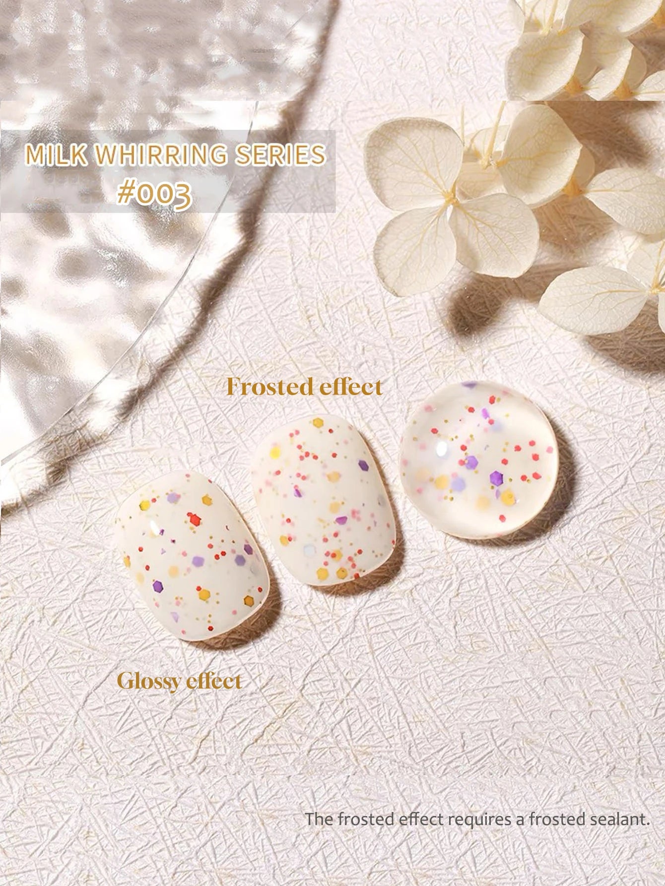 MIANEL Colorful Rock Slice Gel Nail Polish Milky Yellow-White Glittery Cream White Nails Milk Huhu Dopamine 12ml 1-6Pcs
