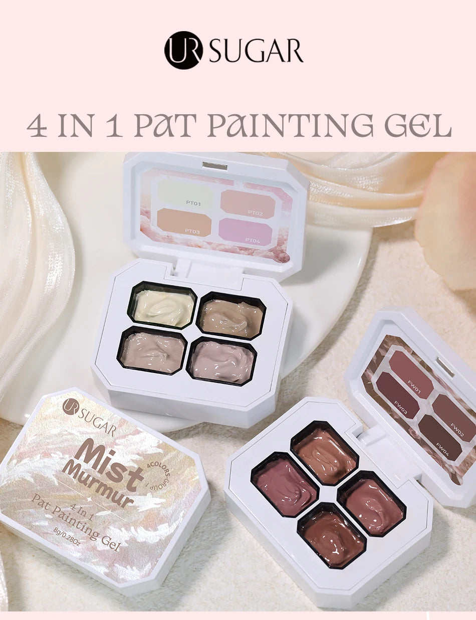 UR SUGAR 4 IN1 Pat Painting Gel Nail 4 Colors Gradient Painting Gel Nail Art Semi Permanent Soak Off UV Nails Used For Gel DIY