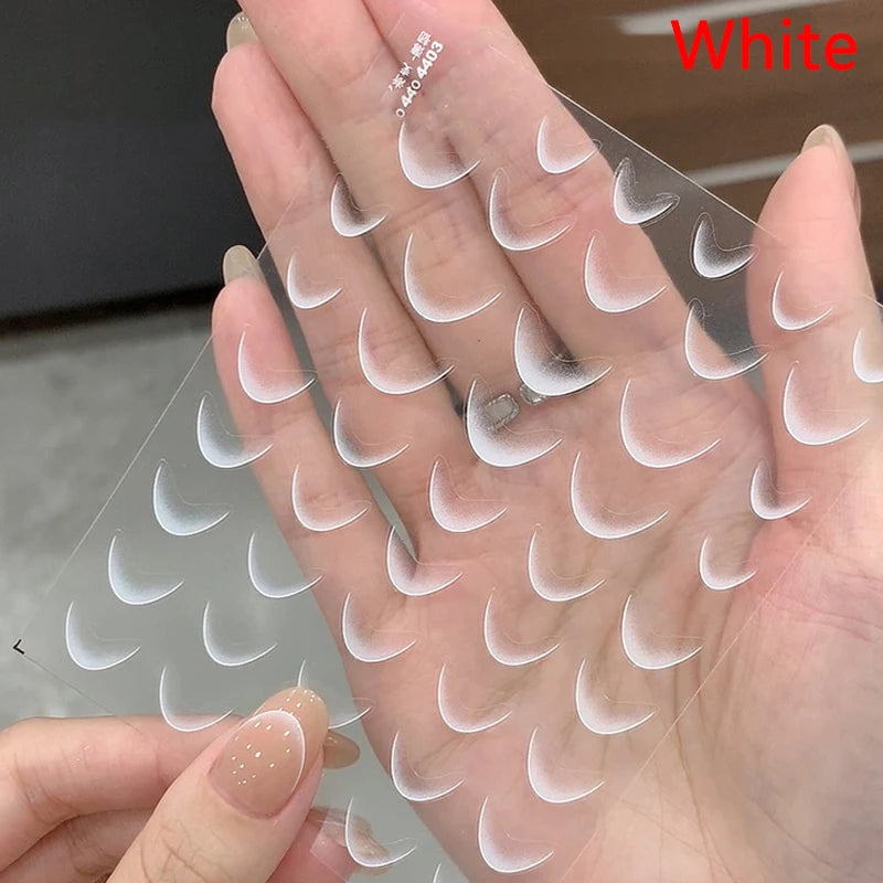 1 Sheet Fashion French Gradient Nail Art Stickers Thin Black White Line Press On Nails Decals Manicure Decorations DIY