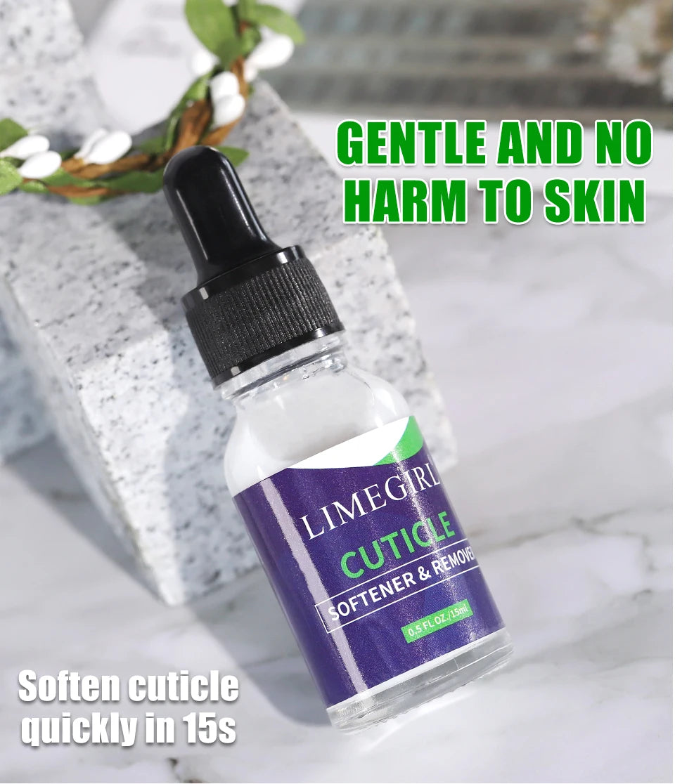 15ML Nail Soften Oil Cuticle Remover for Gel Overgrown Cuticles Soften Eliminating Exfoliant for Nails Manicure Pedicure