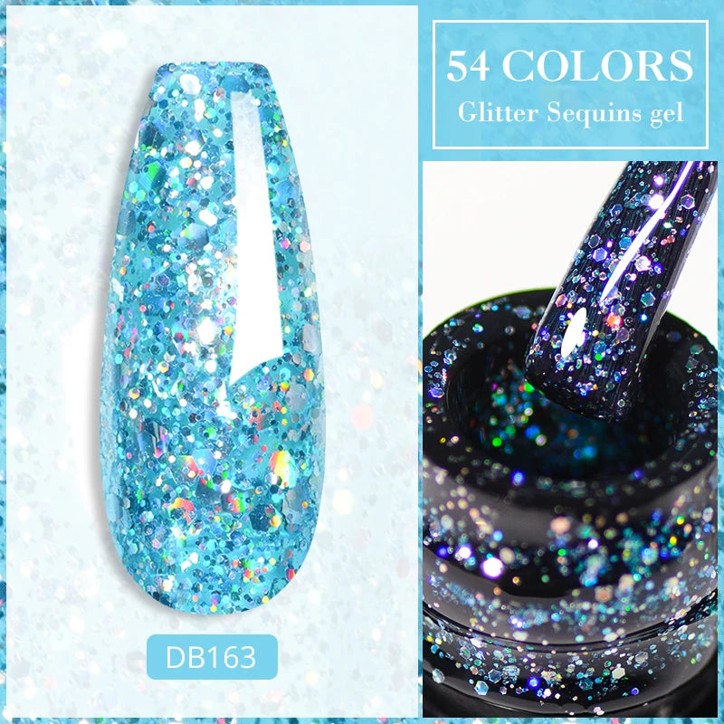 Mtssii 7ML Colorful Reflective Gel Nail Polish Glitter Sparkling Flash Glitter Gel Polish Semi Permanent Varnish Soak Off Nails