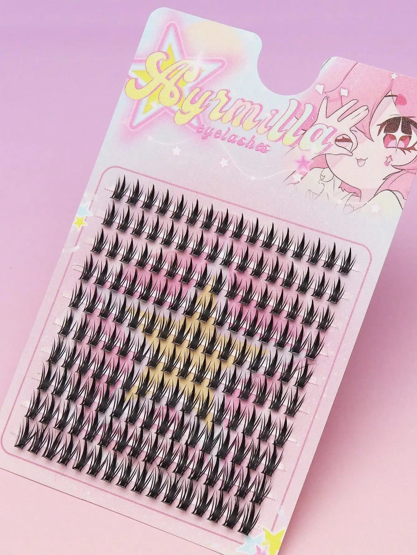 Ayr 80PCS C curl brown style Eyelash Extension Winged Individual Lashes Natural Segmented Eyelash Bundles Makeup Tools