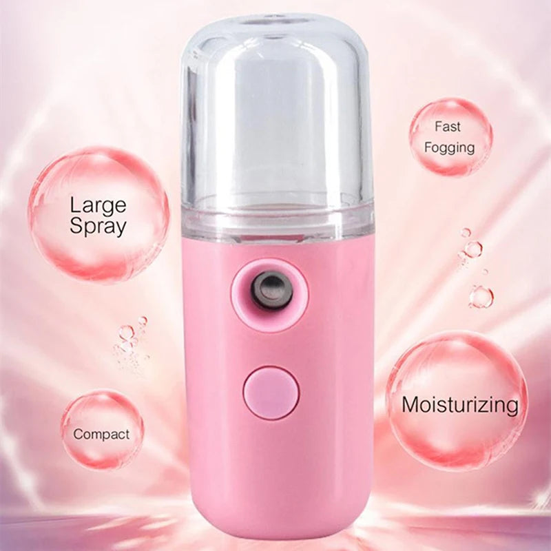 Nano Mister 30 ml Mini Face Humidifier Portable Facial Sprayer USB Rechargeable Handy Skin Care Machine for Face Hydrating