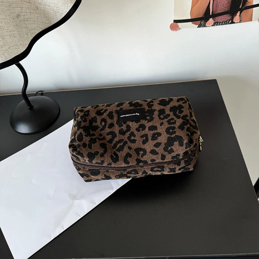 Unique Leopard Print Makeup Bag • Large-Capacity Cosmetic Organizer • Lipstick Storage Pouch