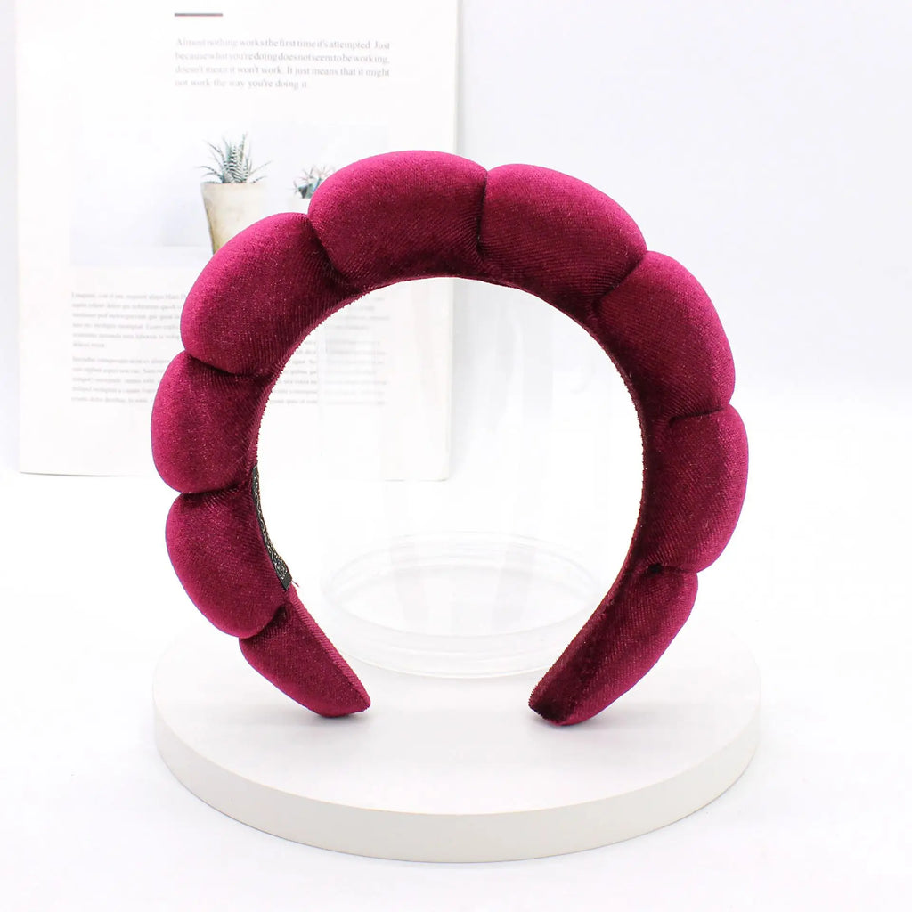 Sponge Spa Headband Velvet Washing Face Wide Padded Headband Skin Care Makeup Removal Shower for Women Girls Hair Accessories