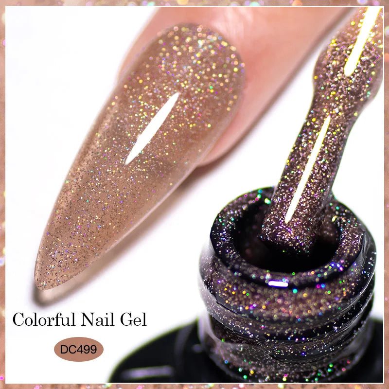 Mtssii 7ML Colorful Reflective Gel Nail Polish Glitter Sparkling Flash Glitter Gel Polish Semi Permanent Varnish Soak Off Nails